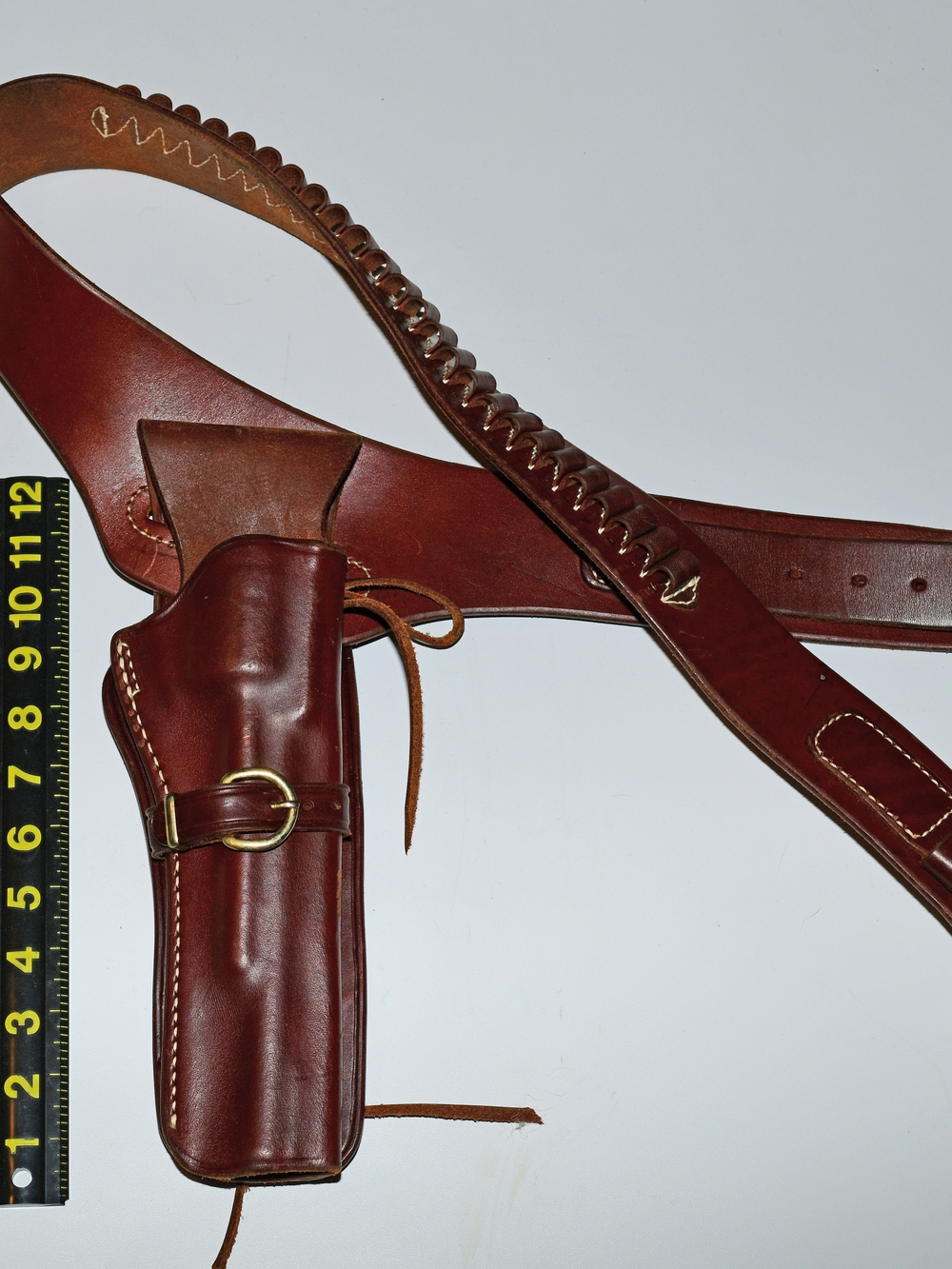 Men's Brown Leather Cartridge Belt & Holster - Classic Field Style